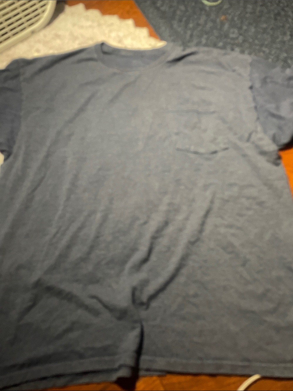 Fruit of the Loom Heather Blue Short Sleeve Pocket Tee